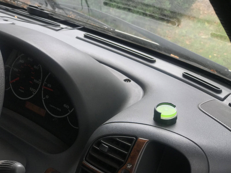 Motorhome Adjustable Bubble Spirit Level Indicator Ideal For Dash Mounting : Black