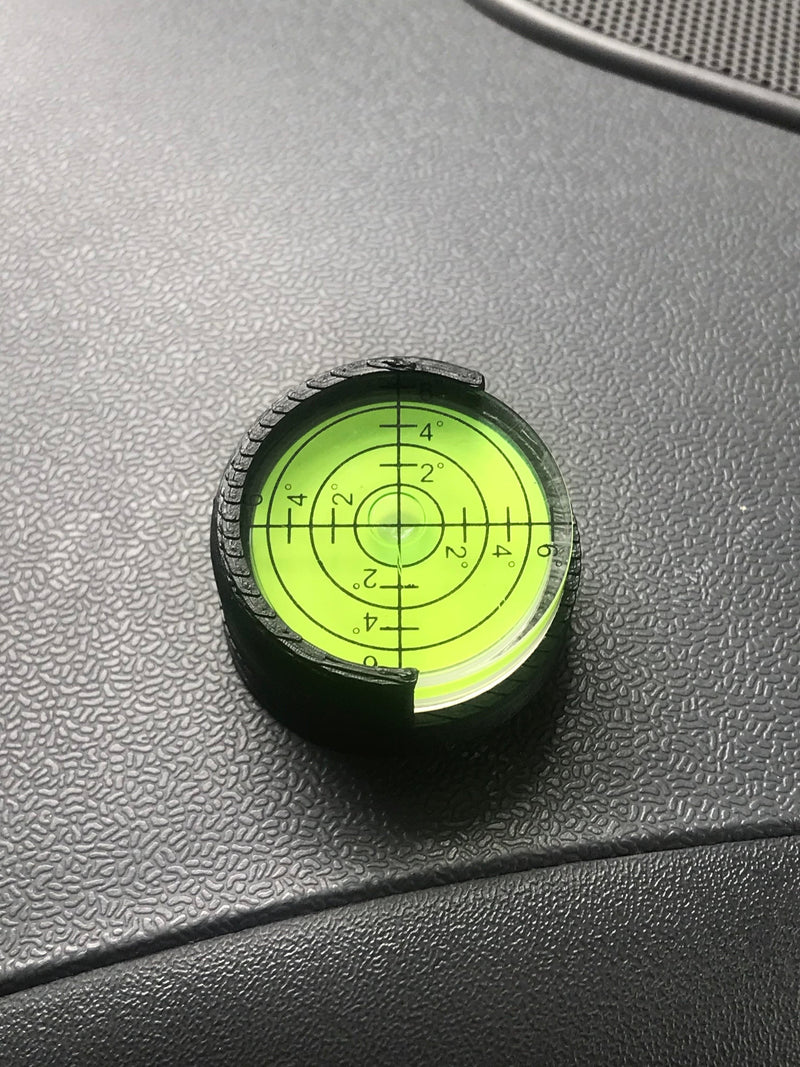 Motorhome Adjustable Bubble Spirit Level Indicator Ideal For Dash Mounting : Black