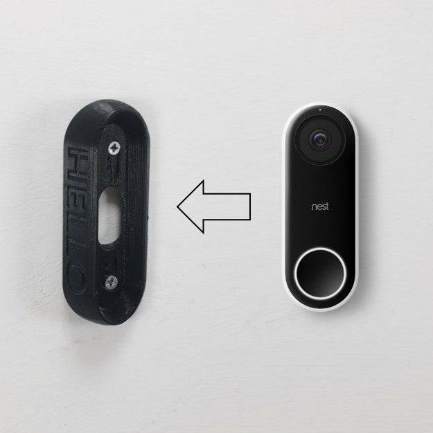 Hello Door Bell 30 Degree Angle Spacer / Wall Mount / Bracket / Camera Director For Nest: (Black)