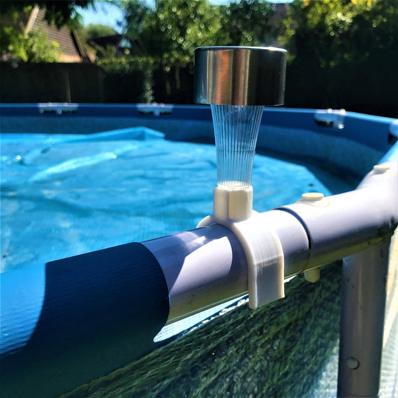 2 X Solar Swimming Pool Lights: White : For Top Rails Of 45Mm E.G Intex Pools