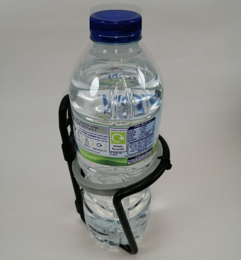 Bike Bottle Holder Adapter : Holds Standard Water Bottles & Cans When Needed
