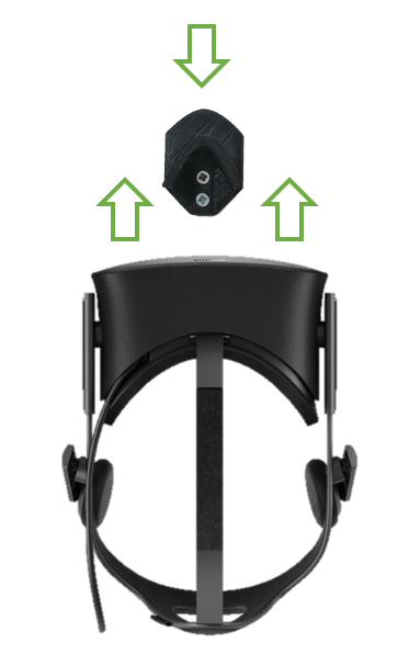 CV1 Headset Wall Bracket Mount For Oculus Rift (With Fixings): Black