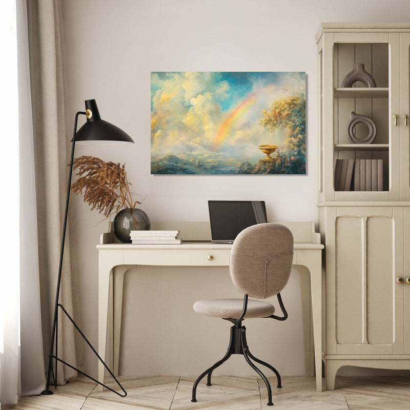 Rainbow and Gold Canvas