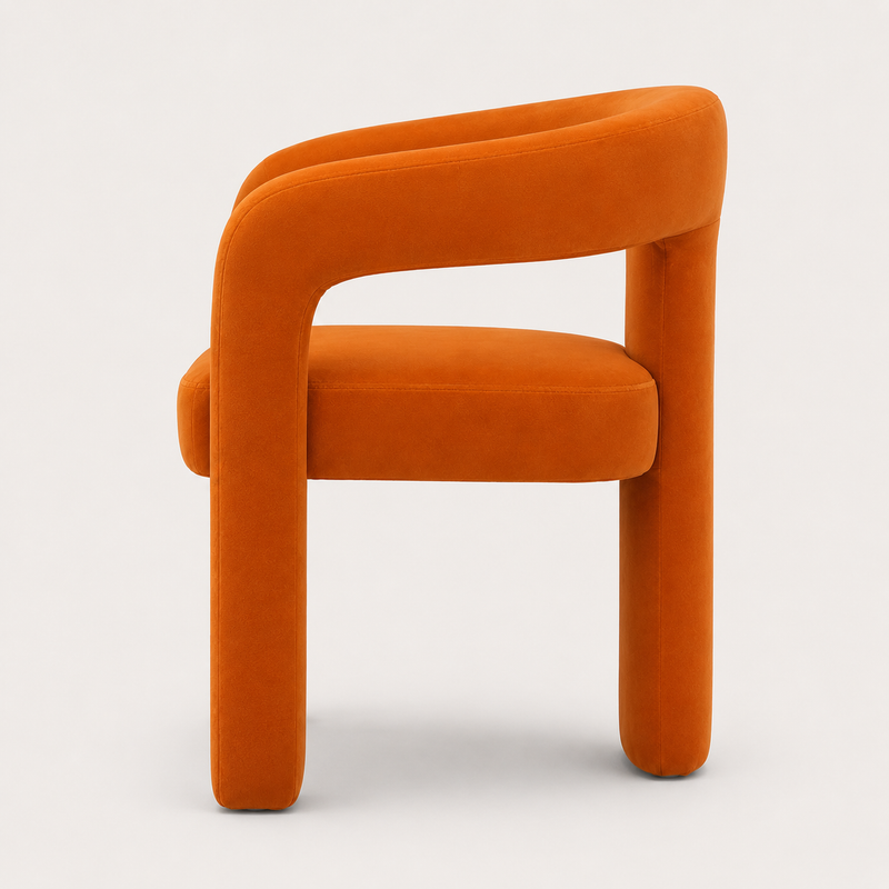 Nordic Ember Orange Upholstered Accent Chair