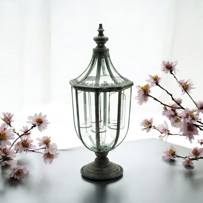 77CM METAL GARDEN LANTERN W TEALIGHT HOLDE