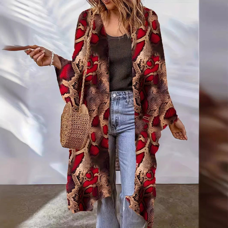 Bohemian Cardigan Aztec Printed Bat Cloak
