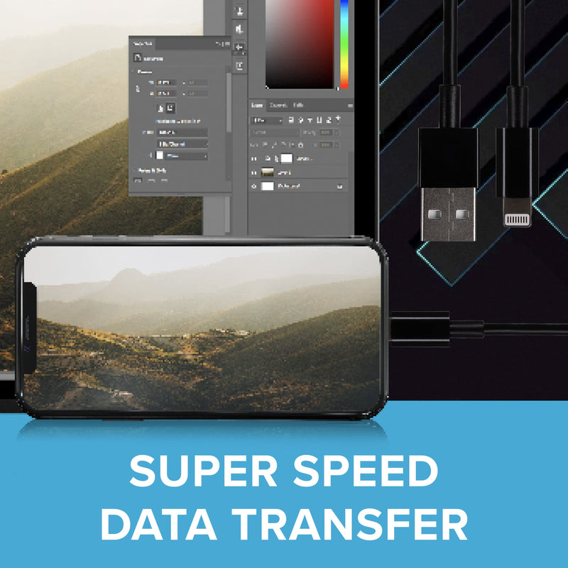 Maplin Lightning to USB-A Cable - Black, 1m