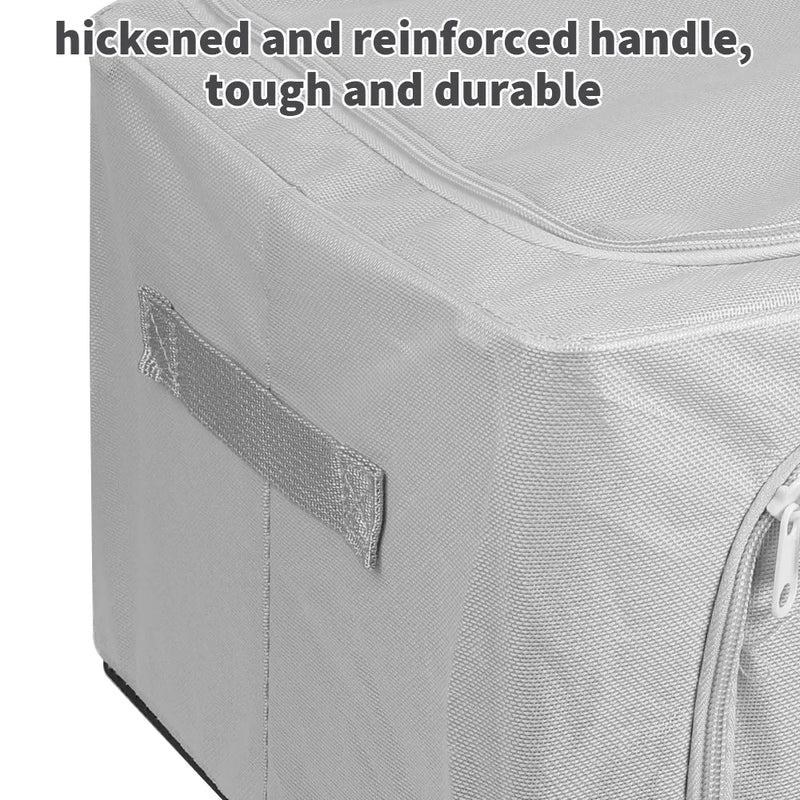 4 Pack 66L Clothes Storage Bags with Metal Frame Oxford Foldable Organisers Box