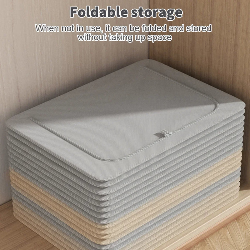 4 Pack 66L Clothes Storage Bags with Metal Frame Oxford Foldable Organisers Box