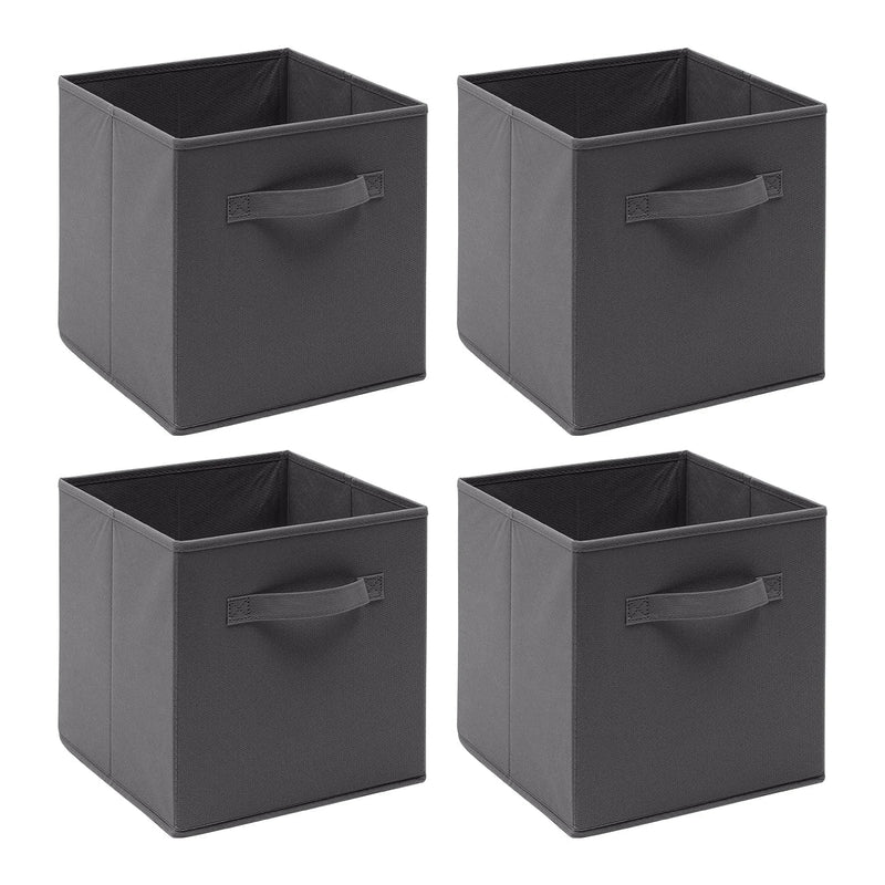 Pack of 4 Foldable Fabric Storage Organisers Cubes Boxes Wardrobe Home Organiser