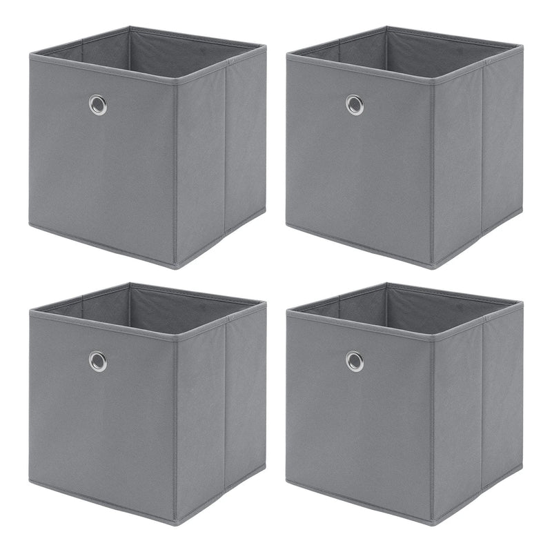 Pack of 4 Foldable Fabric Storage Organisers Cubes Boxes Wardrobe Home Organiser