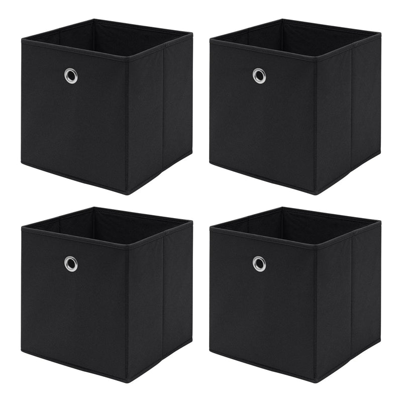 Pack of 4 Foldable Fabric Storage Organisers Cubes Boxes Wardrobe Home Organiser