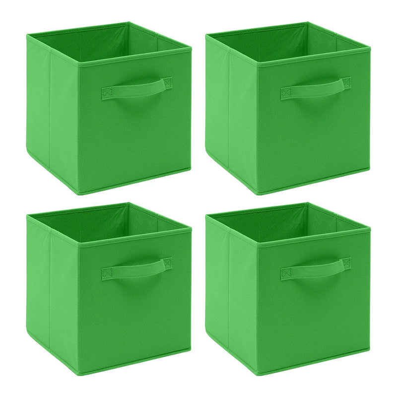 Pack of 4 Foldable Fabric Storage Organisers Cubes Boxes Wardrobe Home Organiser