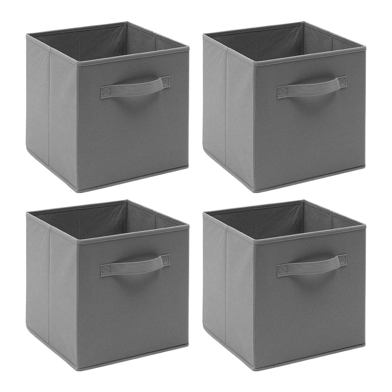 Pack of 4 Foldable Fabric Storage Organisers Cubes Boxes Wardrobe Home Organiser