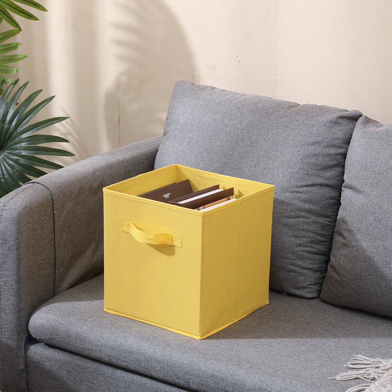 Pack of 4 Foldable Fabric Storage Organisers Cubes Boxes Wardrobe Home Organiser