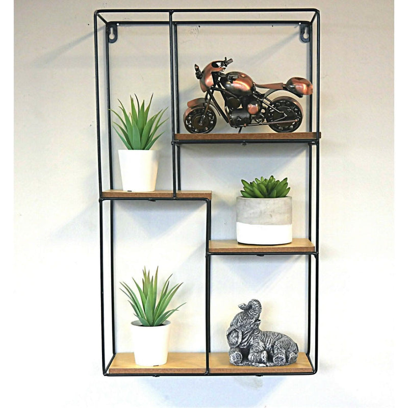 4 Tier Urban Retro Wall Mounted Floating Shelf - Rectangle