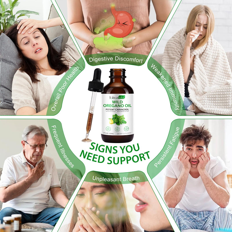 2 Pack Organic Oregano Oil Drops – Immune & Digestive Support, Non-GMO, Gluten Free, 4 fl oz