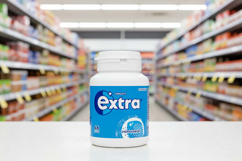 6 x Extra Peppermint Chewing Gum Bottle - 46PCE