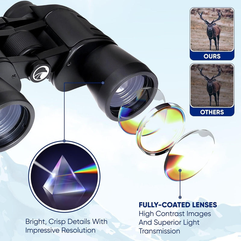 PRAKTICA Falcon 8x40mm Wide Angle Porro Prism Field Binoculars - Black - Binoculars Only