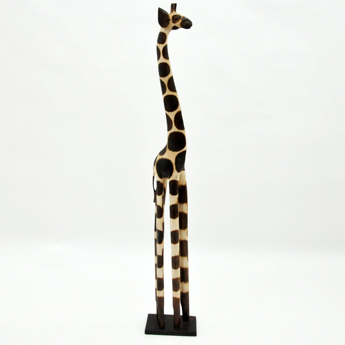 1.5M HAND CARVED WOODEN GIRAFFE