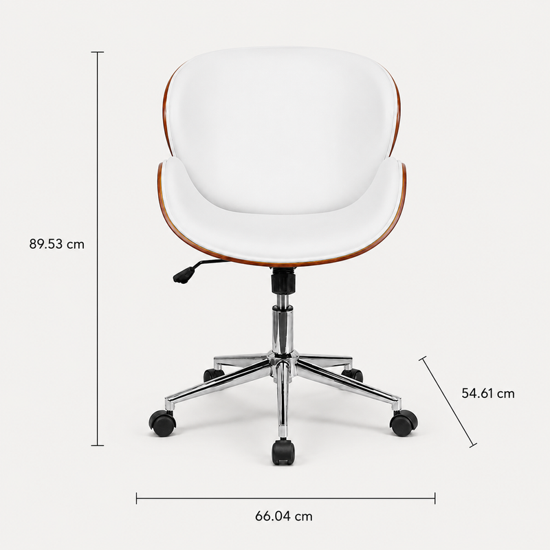 Otis Walnut White Swivel Office Chair