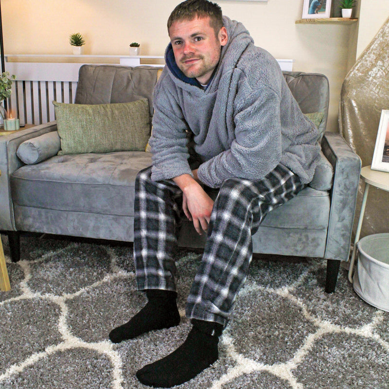 1 Pack Mens Soft Plush Lined Slipper Bed Socks