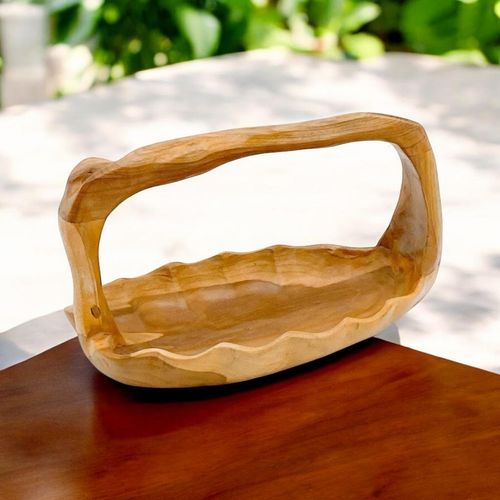 40CM TEAK BOWL WITH HANDLE - InStock