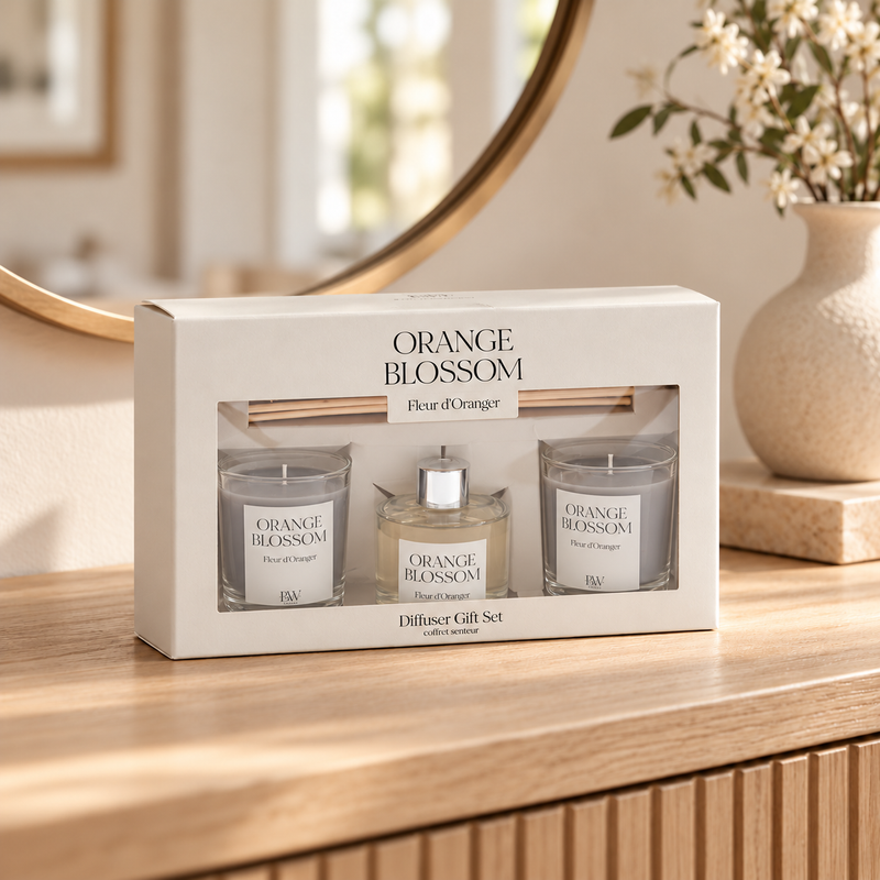 Orange Blossom Reed Diffuser & Scented Candle Gift Set