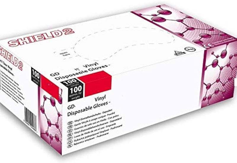 100 x Clear Vinyl Gloves Medium