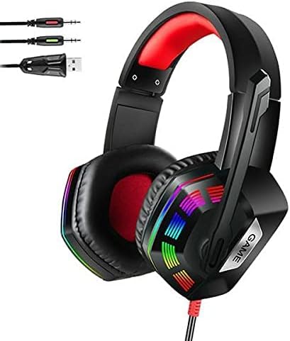 M1 Stereo Gaming Headset With RGB LED Light Noise Reduction Mic For PC