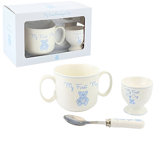 "My First" Baby Boy 3 Piece Keepsake Set