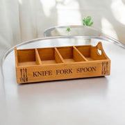 41CM WOODEN CUTLERY TRAY 4 COMPARTMENTS - InStock