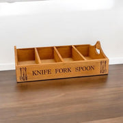 41CM WOODEN CUTLERY TRAY 4 COMPARTMENTS - InStock