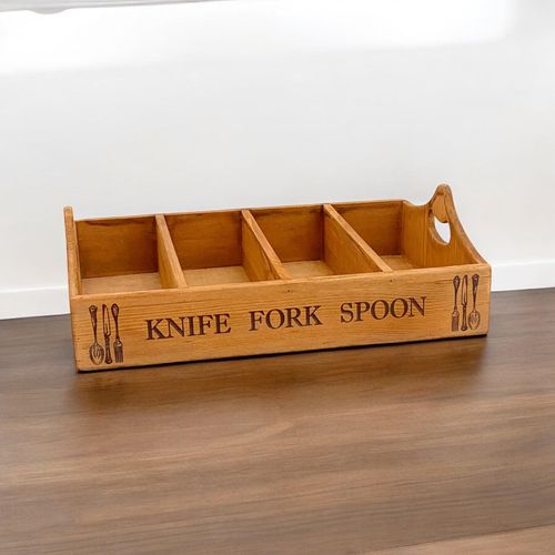 41CM WOODEN CUTLERY TRAY 4 COMPARTMENTS - InStock