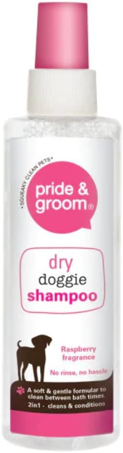Pride & Groom Dry Doggie Shampoo Spray Raspberry 200ml