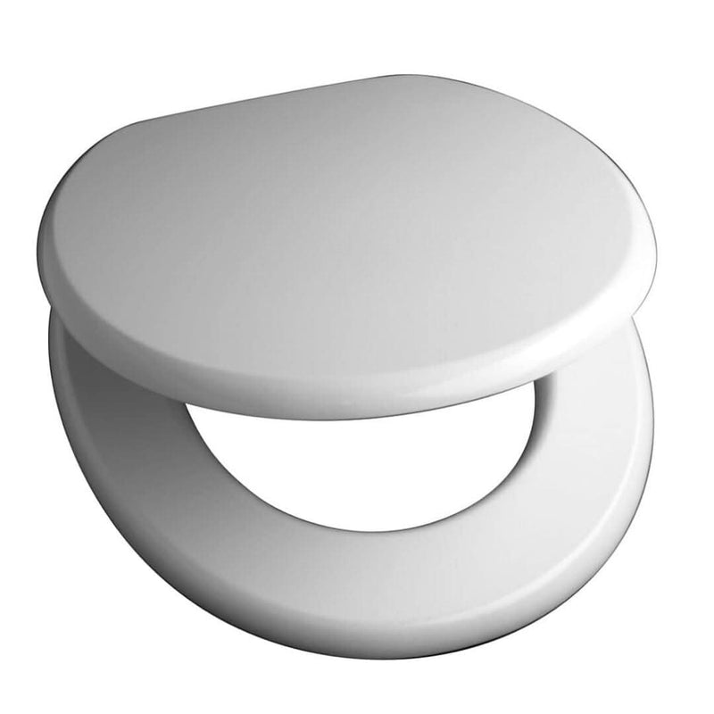 17" Standard White Oval Toilet Seat with Adjustable Hinge