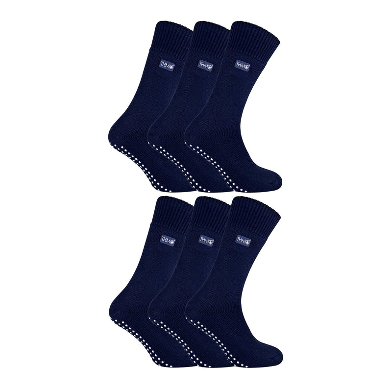Mens Thermal Indoor Slipper Socks with Grips (Multipack Options)