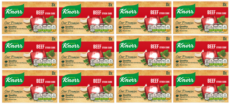 12 x Knorr Stock Cubes Beef 8'S