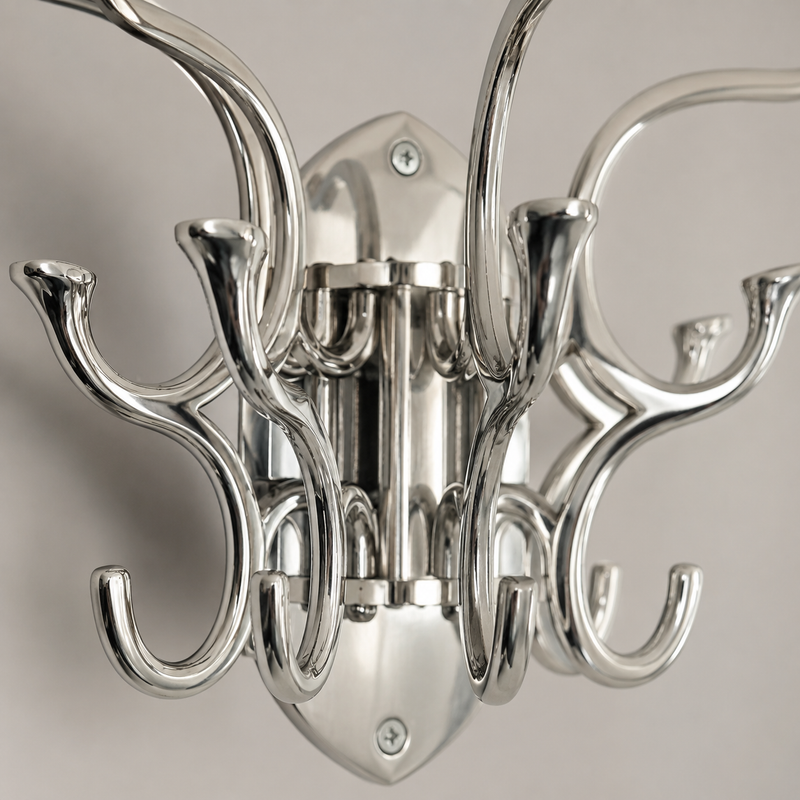 Metal Swivel Coat Rack - Polished Chrome Finish
