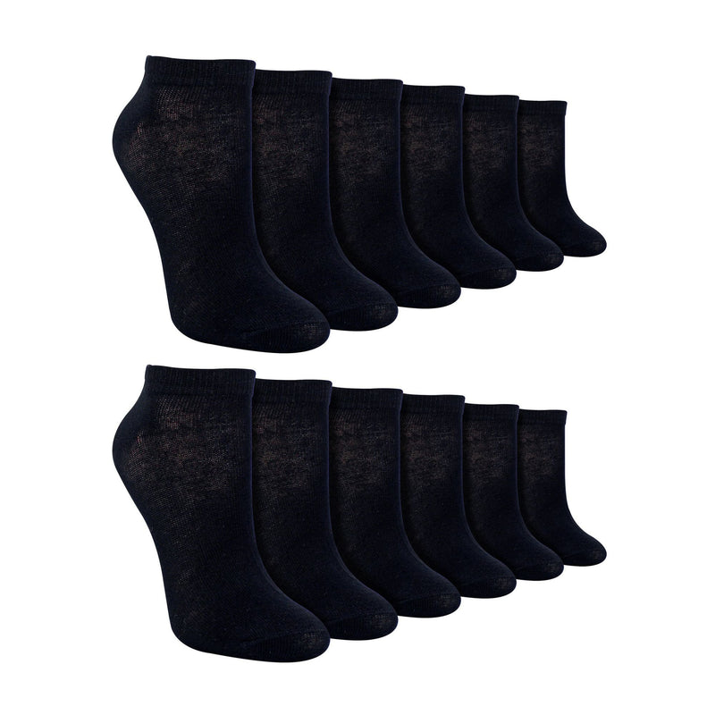 12 Pack Kids Soft Breathable Bamboo Trainer Liner Socks Ideal for PE