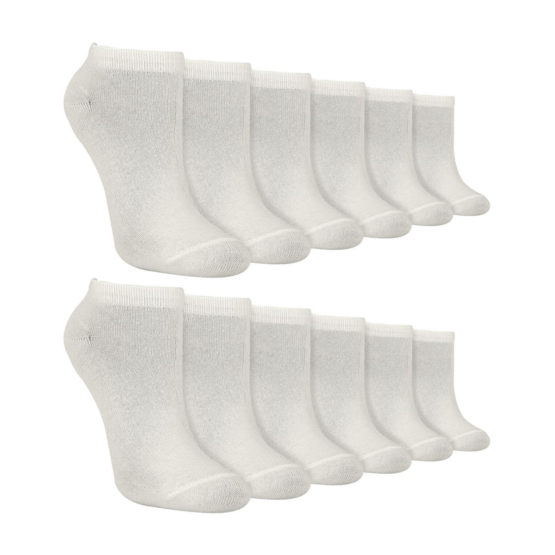 12 Pack Kids Soft Breathable Bamboo Trainer Liner Socks Ideal for PE