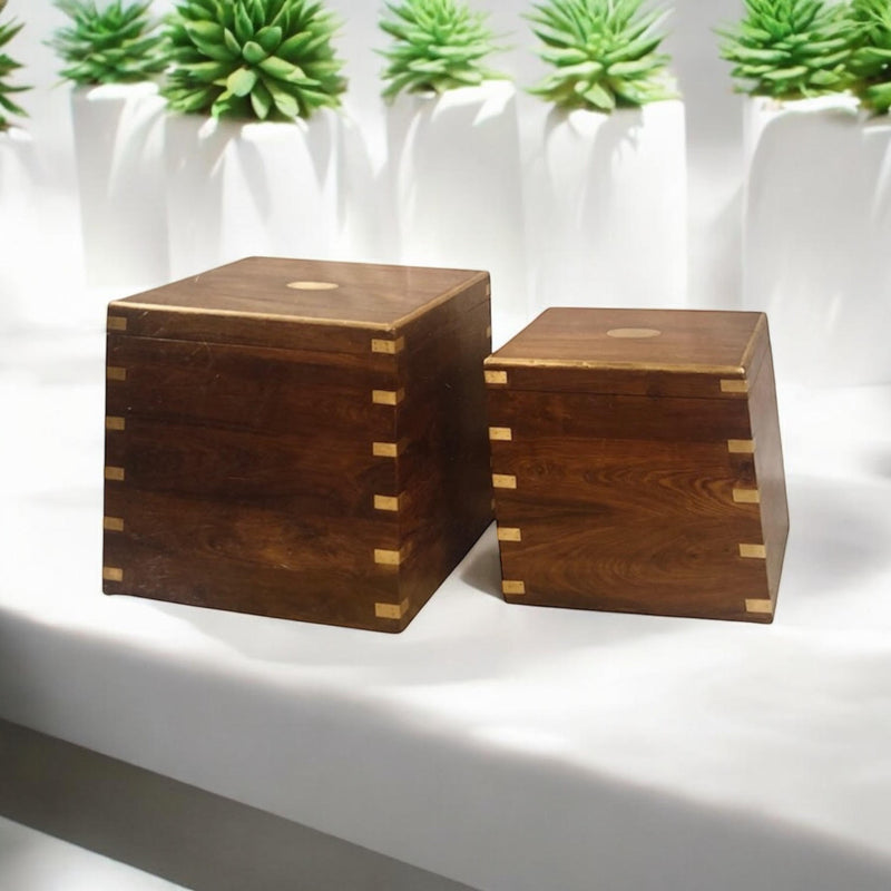 45CM SET 2 WOODEN CHESTS