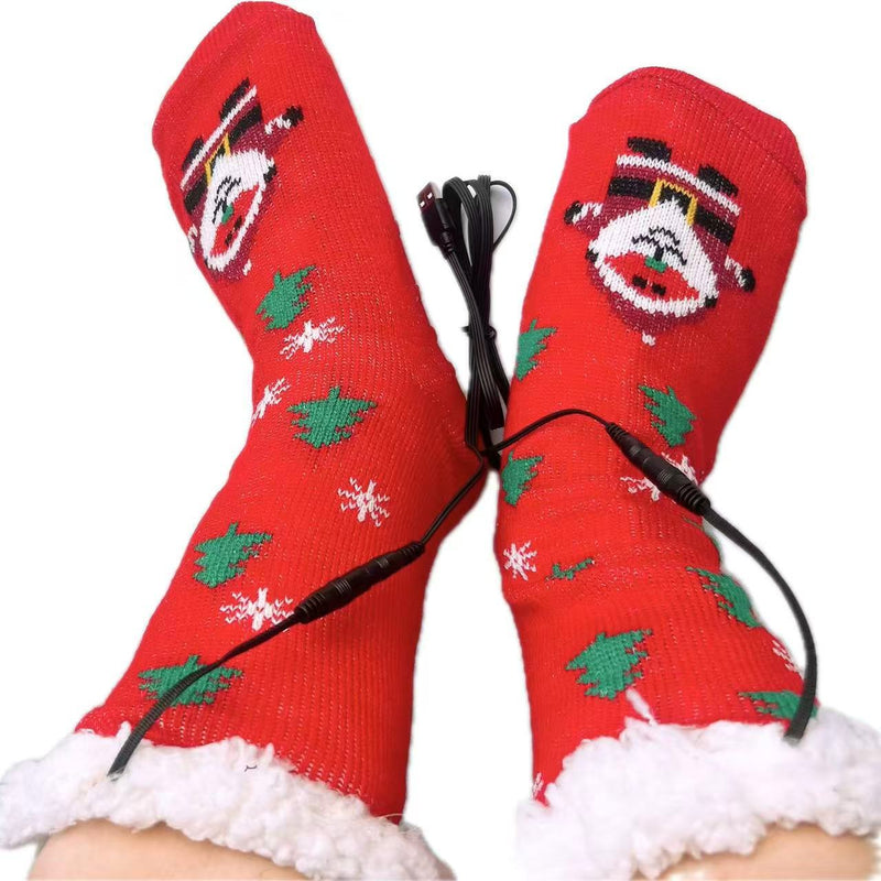 USB Electric Heating Warm Thickened Heating Room Socks