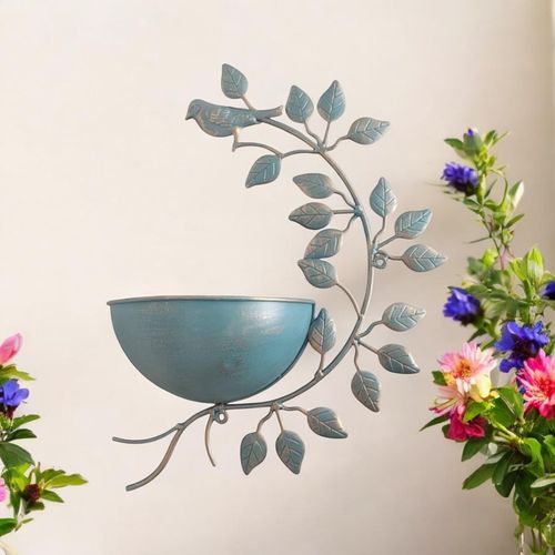 42CM BLUE METAL GARDEN PLANTER - InStock