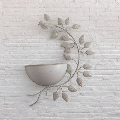 42CM CREAM METAL GARDEN PLANTER - InStock