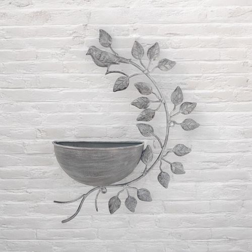 42CM GREY METAL GARDEN PLANTER - InStock