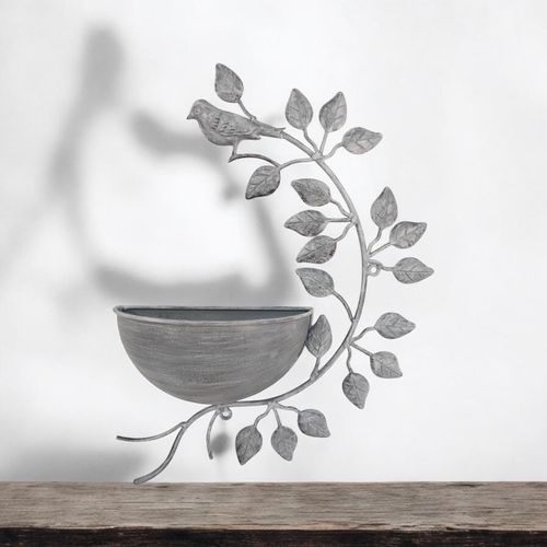 42CM GREY METAL GARDEN PLANTER - InStock