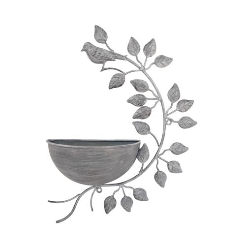 42CM GREY METAL GARDEN PLANTER - InStock