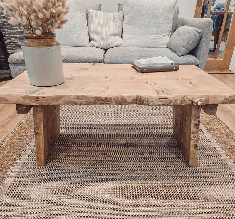 LINA Angled Legs Chunky Live / Waney Edge Coffee Table