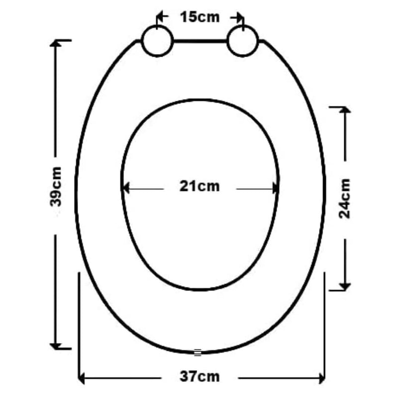 17" Standard White Oval Toilet Seat with Adjustable Hinge